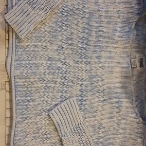 Pink Xs blue marble crop sweater